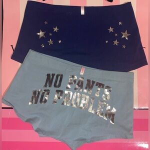 2 PINK Victoria’s Secret boyshort bundle pink cotton Panties pink shortie stars